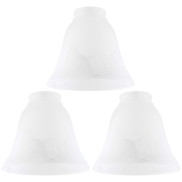 ValueLights Marble Effect Tapered Bell Shape Glass Lamp Shades Set 3 Pack
