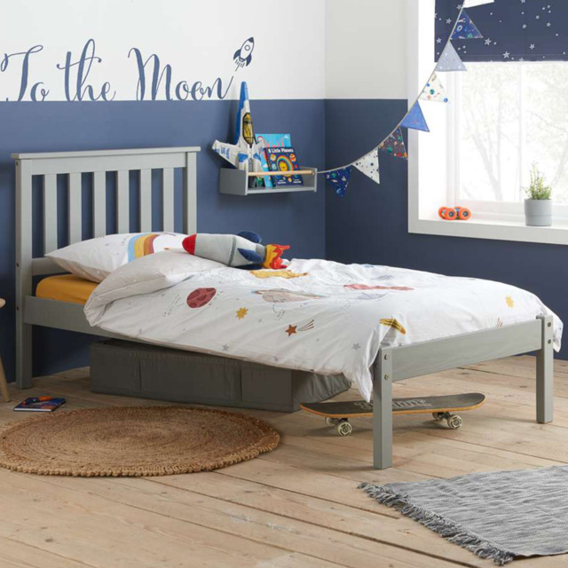 Denver Single Grey Wooden Bed - image 1