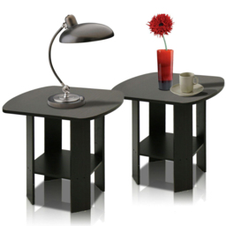 Walplus Espresso Simple Design End Table Set of 2 - thumbnail 3