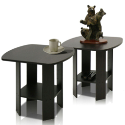 Walplus Espresso Simple Design End Table Set of 2 - thumbnail 2