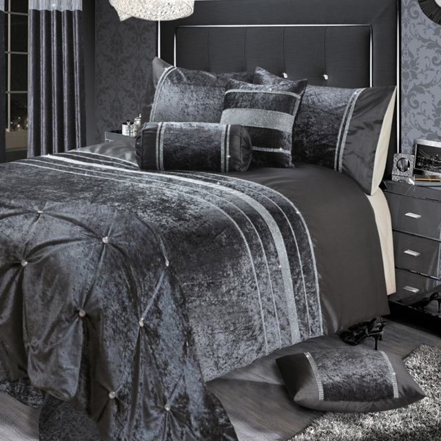 Intimates Rienzo Charcoal Double Diamante Duvet and Pillowcase Set - image 1