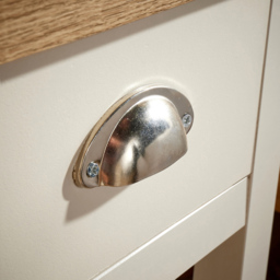 Home Source Avon Off White Single Drawer Slim Bedside Table - thumbnail 3