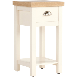 Home Source Avon Off White Single Drawer Slim Bedside Table - thumbnail 2