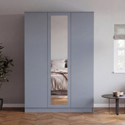 Vida Designs Denver Grey 3 Door Mirrored Wardrobe - thumbnail 3