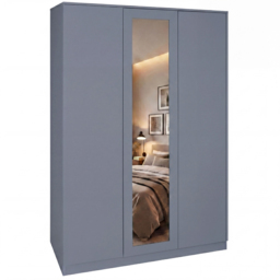 Vida Designs Denver Grey 3 Door Mirrored Wardrobe - thumbnail 2