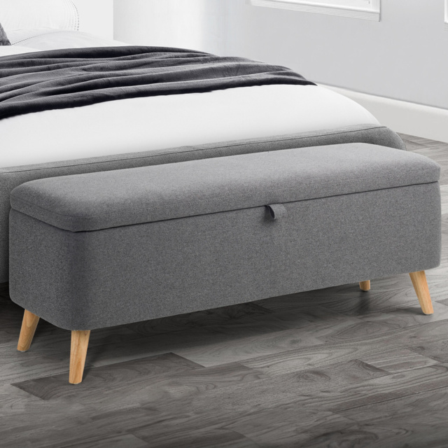 Julian Bowen Astrid Grey Linen Blanket Box - image 1