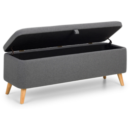 Julian Bowen Astrid Grey Linen Blanket Box - thumbnail 4
