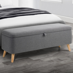 Julian Bowen Astrid Grey Linen Blanket Box - thumbnail 1