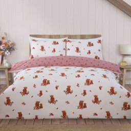 Lola Highland Cows Duvet Set Blush Single - thumbnail 1