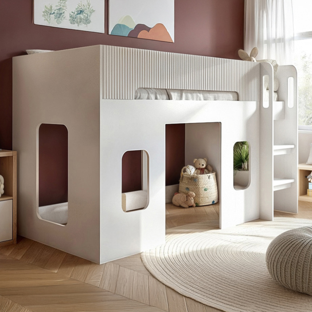 Flair Lino White Play House Mid Sleeper Bed - image 1