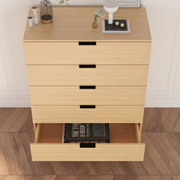 Home Source Phoenix Oak Effect 5 Drawer Chest of Drawers - thumbnail 2