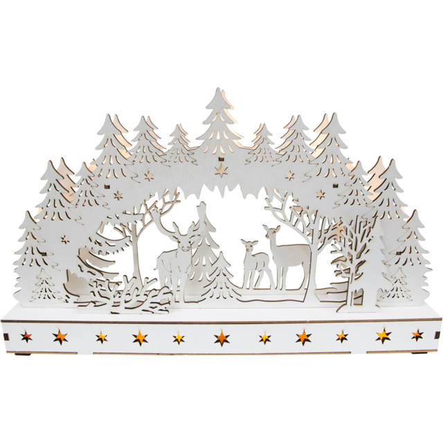 The Christmas Workshop Warm White LED Arch Winter Forest Bridge - image 1