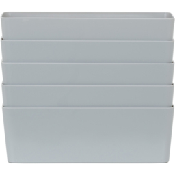 Wham Grey Rectangular Studio Basket 7.01 5 Pack - thumbnail 1