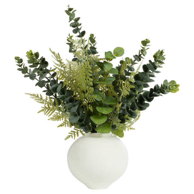 Eucalyptus Artificial Planr in White Ceramic Pot 48cm - image 1