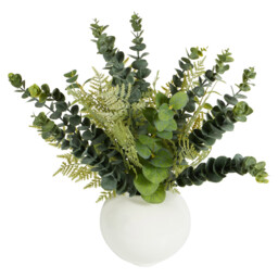 Eucalyptus Artificial Planr in White Ceramic Pot 48cm - thumbnail 2
