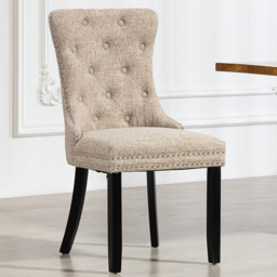 Artemis Home Rivara Light Brown Fabric Dining Chair Set of 2 - thumbnail 1