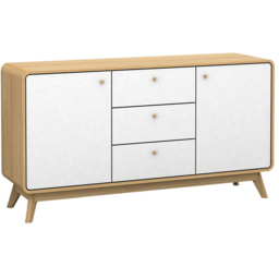 Loft24 Cassie 2 Door 3 Drawer Oak and White Sideboard - thumbnail 2