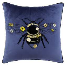 Divante Navy Bumblebee Cushion 45 x 45cm - thumbnail 1