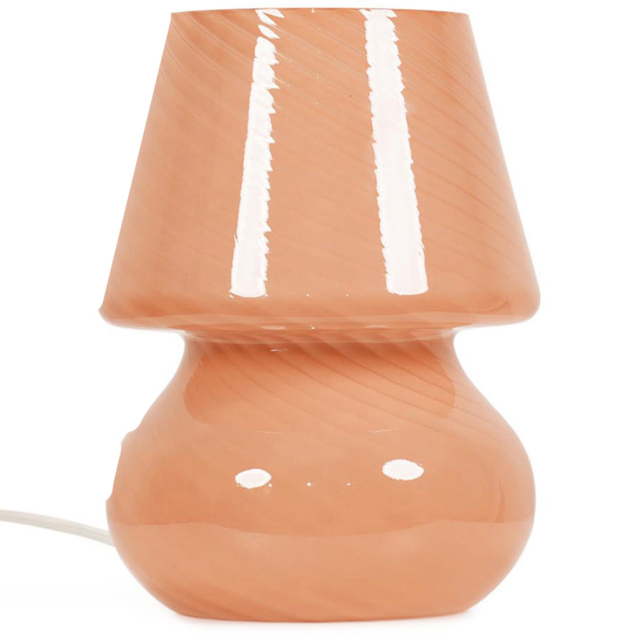 ValueLights Beau Peach Swirl Glass LED Table Lamp - image 1
