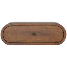 Artisan Furniture Chestnut Single Drawer Solid Wood Wall-Mounted Round Bedside Table - thumbnail 2