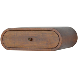 Artisan Furniture Chestnut Single Drawer Solid Wood Wall-Mounted Round Bedside Table - thumbnail 3