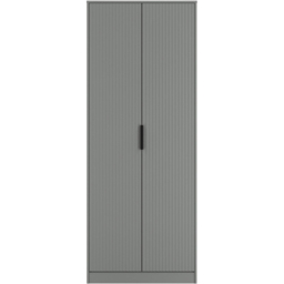 Crowndale Fluted 2 Door Dusk Grey Tall Wardrobe Ready Assembled - thumbnail 2