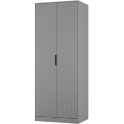 Crowndale Fluted 2 Door Dusk Grey Tall Wardrobe Ready Assembled - thumbnail 4
