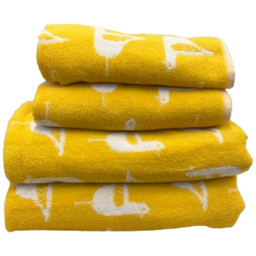 Bellissimo Sea Gull Turkish Cotton Ochre Hand and Bath Towels Set of 4