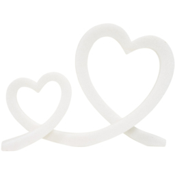 Neutral Intertwined Double Heart Ornament 28cm - thumbnail 2