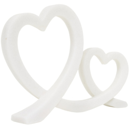 Neutral Intertwined Double Heart Ornament 28cm
