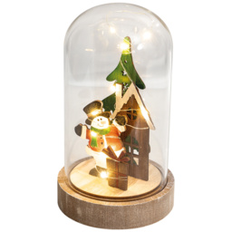 St Helens Light Up Christmas Festive Scene Cloche 20cm