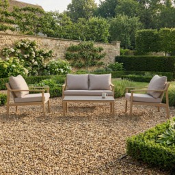 Malay Newmarket Cream 4 Seater Garden Lounge Set - thumbnail 3