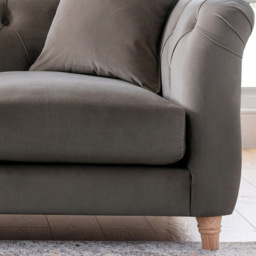 2 Seater Mushroom Velvet Sofa - thumbnail 3