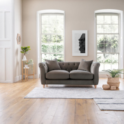 2 Seater Mushroom Velvet Sofa - thumbnail 4