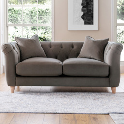 2 Seater Mushroom Velvet Sofa