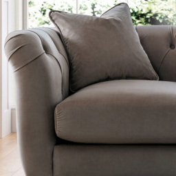 2 Seater Mushroom Velvet Sofa - thumbnail 2