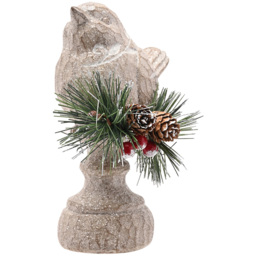 The Seasonal Gift Co. Carved Robin on Branch Wood Effect Christmas Decoration - thumbnail 2