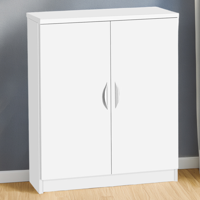R White Cabinets 2 Door Mid Height White Cupboard - image 1