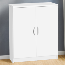 R White Cabinets 2 Door Mid Height White Cupboard - thumbnail 1
