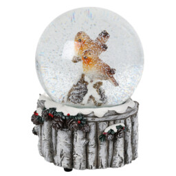 Snowy Robin Musical Snow Globe Christmas Decoration - thumbnail 2