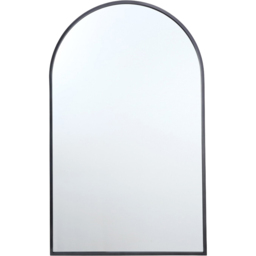 Wide White Metal Arch Mirror - Pewter