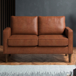 Bexhill Tan Faux Leather 2 Seater Sofa