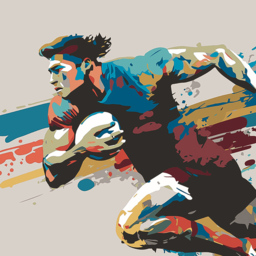 Origin Murals Rugby Player in Graphic Style Multicolour Wall Mural - thumbnail 2