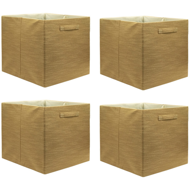 Homebase Textured Ochre Cube Storage Insert 4 Pack - image 1