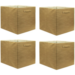 Homebase Textured Ochre Cube Storage Insert 4 Pack