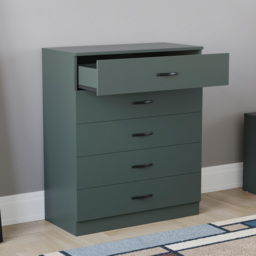 Vida Designs Riano Jasper Green 5 Drawer Chest of Drawers - thumbnail 4