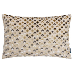 Paoletti Lexington Warm Taupe Velvet Jacquard Cushion