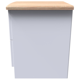Crowndale Warwick White Ash and Oak 2 Drawer Compact Bedside Cabinet - thumbnail 3