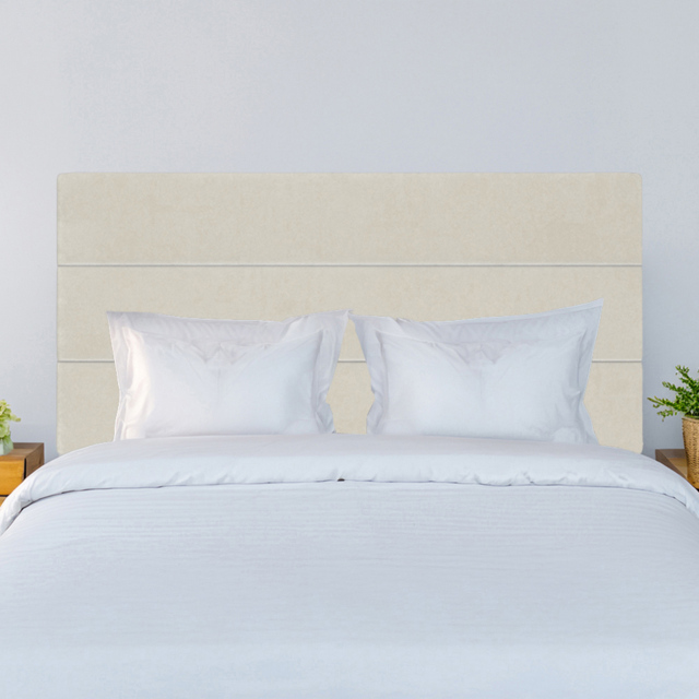 Bedmaster Milan King Size Cream Naples Velvet Lined Headboard - image 1