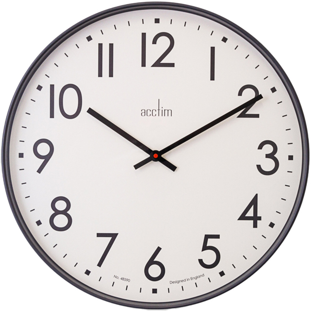 Acctim Ashridge Dark Grey Round Wall Clock 50cm - image 1